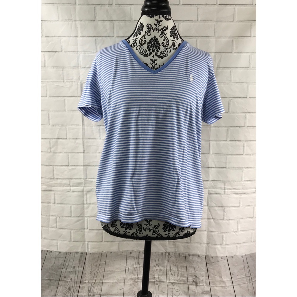 Polo Ralph Lauren Blue and White striped tee